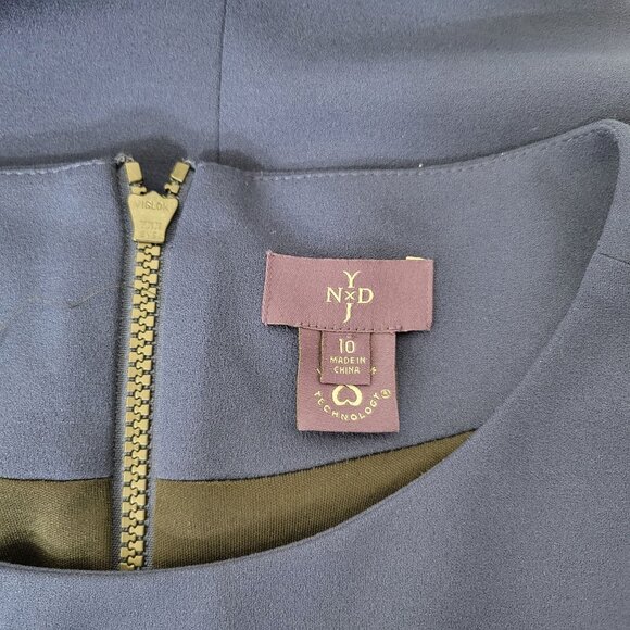 NYDJ Women's 3/4 Sleeve Midi Sheath Dress Size 10 Blue - Picture 3 of 5